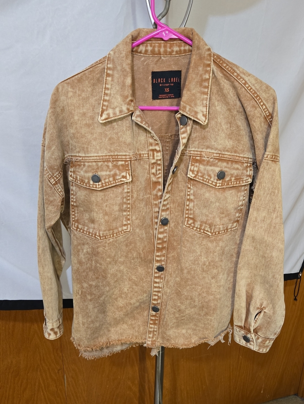 Black Label by City Triangles Washed Tan Denim Jacket Xs